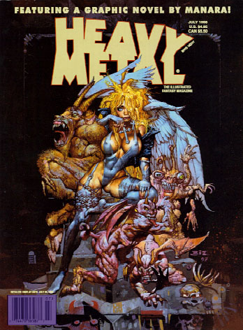 Simon Bisley paints a cover to Heavy Metal magazine