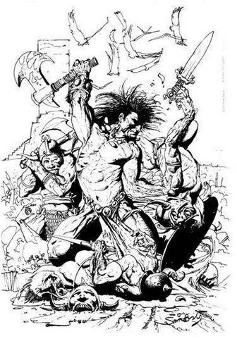 Slaine fights with an axe